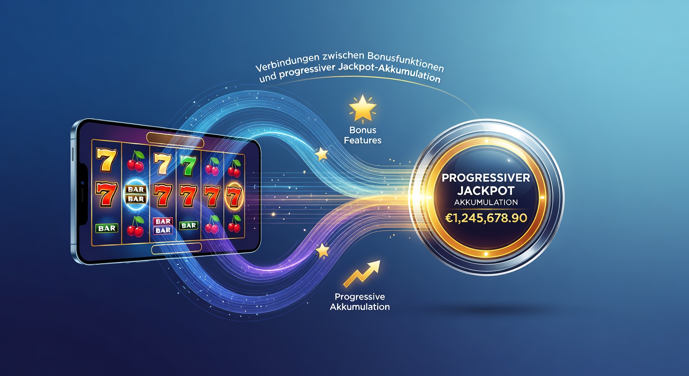 Illustration der Verknüpfung von Bonusfunktionen mit progressiven Jackpots in mobilen deutschen Slots
