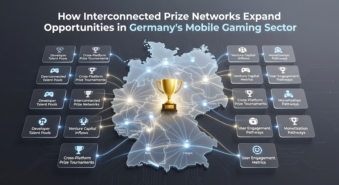 Darstellung vernetzter Preisnetzwerke im mobilen Gaming mit verbundenen Jackpot-Pools über mehrere Anbieter hinweg