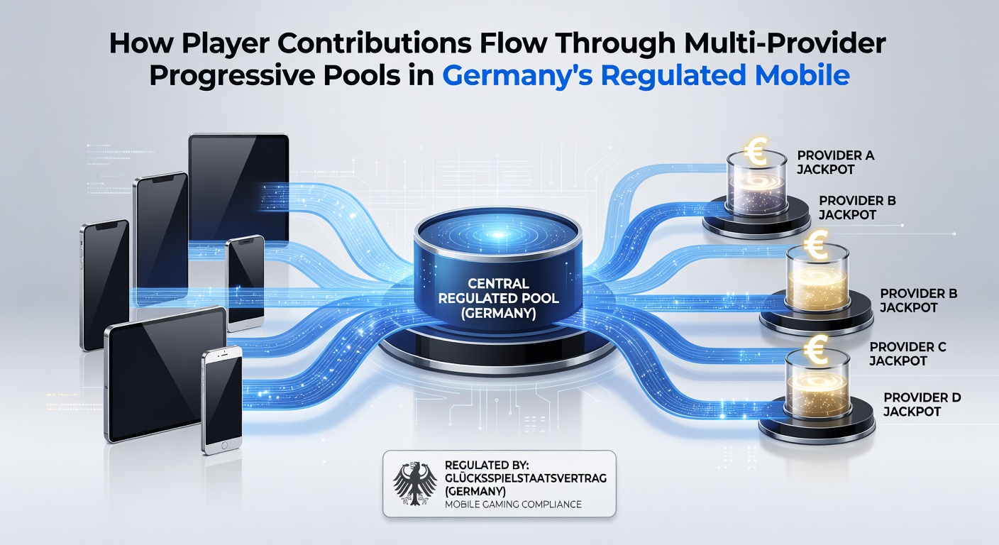 Diagramm zur Verteilung von Spielerbeiträgen über verschiedene Anbieter in deutschen progressiven Pools