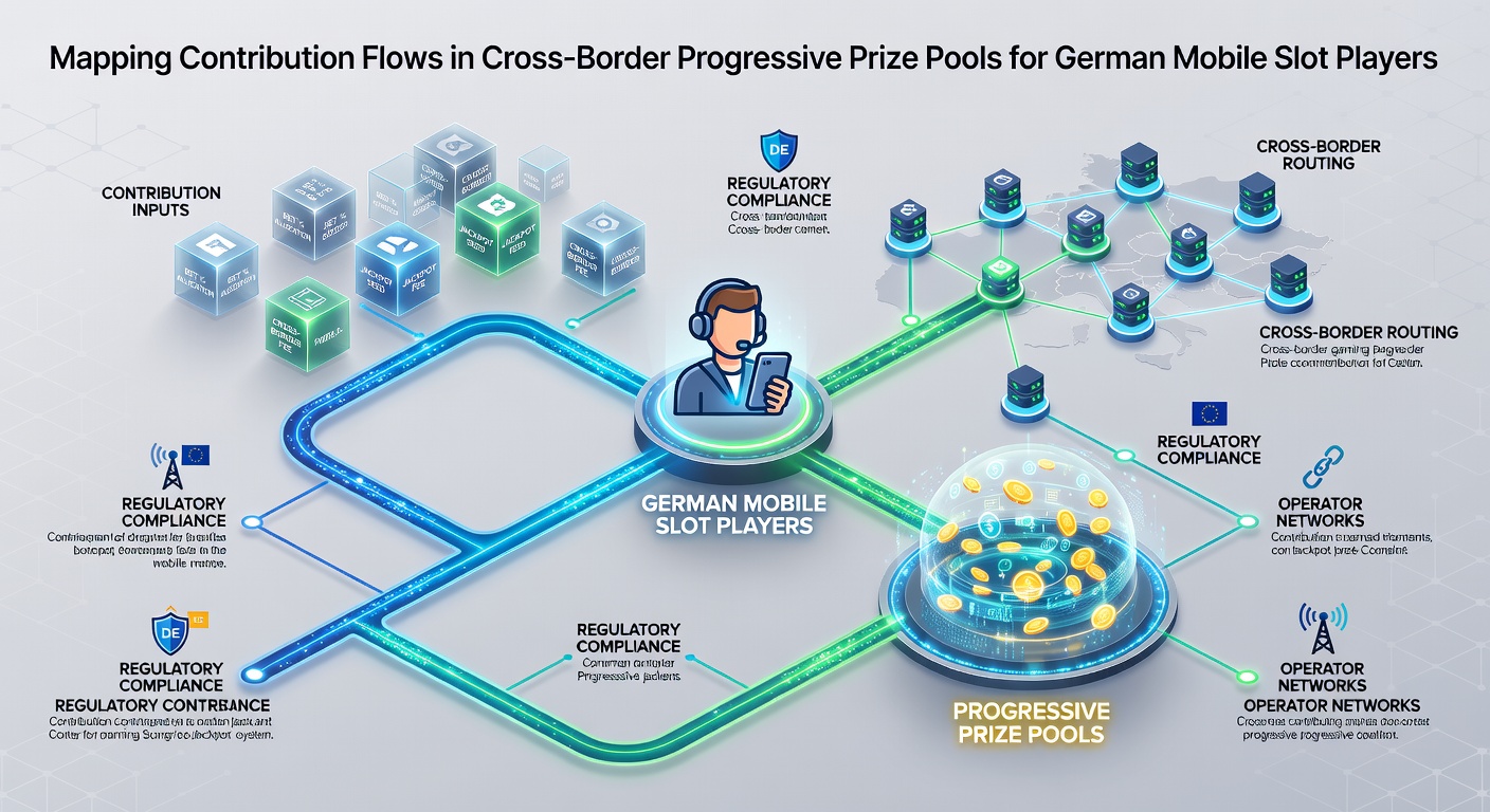 Karte mit Beitragsströmen aus verschiedenen EU-Ländern in progressive Slot-Pools